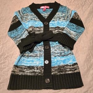 Cherry Stix Girl's Cardigan Sweater‎ Blue & Black Size Toddler 3T